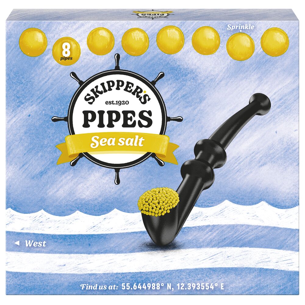 Skipper's Pipes Sea Salt 8 pak 136g